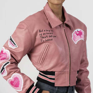 Veste de survêtement courte élégante pour femmes, manches longues, coupe courte, vêtements décontractés, couleur personnalisée, chaude, automne, coton, séchage rapide, doublure en laine - Product Image 2