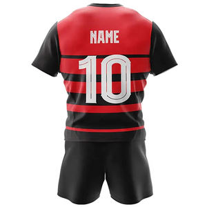 Ensemble d'uniformes de rugby de qualité supérieure, conçu pour les matchs de compétition, offrant une résistance à la transpiration, des panneaux d'aération, un ajustement sécurisé et une durabilité. - Product Image 4