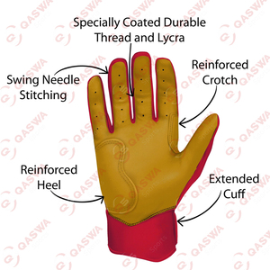 Recién llegado, guantes de bateo de béisbol profesionales, transpirables, ligeros, duraderos, antideslizantes, tamaños personalizables para hombres y mujeres - Product Image 2