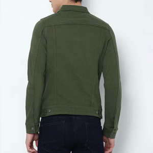 Chaqueta de Mezclilla para Hombre, 100% Algodón, Invierno, Color Negro Sólido, con Botones y Detalle de Solapa, Venta al Por Mayor - Product Image 3