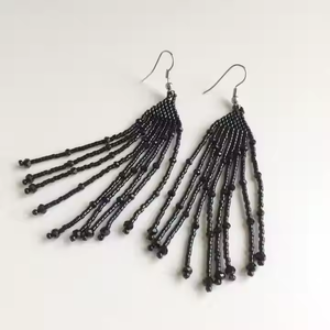 Nouveau Style perles de rocaille boucles d'oreilles goutte pour les femmes fabriqués à la main entièrement personnaliser perlé brodé bijoux mode par MD artisanat - Product Image 5