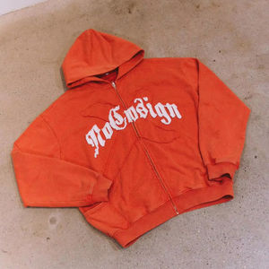 Sweat à capuche en molleton français 100% coton avec logo personnalisé, patchwork, capuche double, effet délavé, épaules tombantes, fermeture éclair - Product Image 1