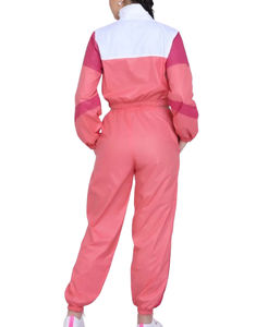 Logo personnalisé Nylon Coupe-Vent Survêtement Deux Pièces Pantalon Ensemble Color Block Coupe-Vent Ensemble Zip Up Designer Survêtement Pour Femmes - Product Image 2