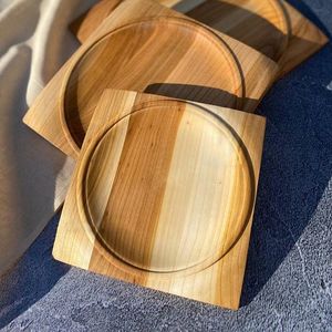 ASSIETTES EN BOIS DE QUALITÉ NATURELLE POUR LA Vaisselle Offre Spéciale Assiette de service alimentaire Assiettes en bois d'acacia - Product Image 2