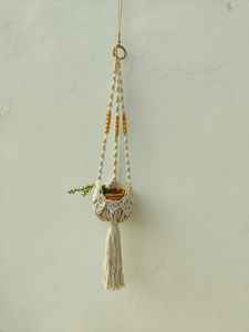 Étagère murale en macramé en coton fait main, décoration zen asiatique pour la maison, rangement pour la chambre d'enfant, présentoir, Diwali, anniversaire, lavable, vente en gros - Product Image 4