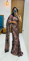 Saree fantaisie ajrakh gajji bandhej Lagdi pure Gajji Soft Silk saree