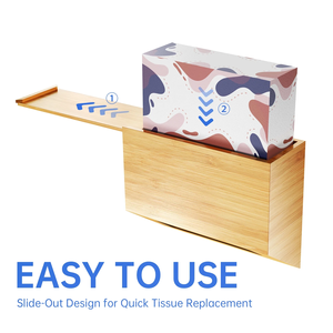 ¡PRODUCTO NUEVO! Tienphong 2025 cubierta de caja de toallas en cubierta de caja de pañuelos de bambú natural para el hogar, oficina, decoración de baño - Product Image 4