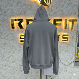 Sudadera con capucha y cremallera personalizada de alta calidad, la más demandada, con pedrería, impresión digital, fabricada en fábrica, precio económico, unisex, color liso, para invierno. - Product Image 6