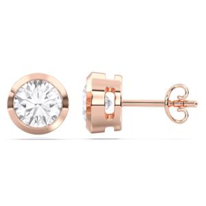 E-F เพชรโมอิส VVS-VS/แพลตตินัมกรอบแบบกลม2.00กะรัตของขวัญต่างหูสตั๊ดแบบกดด้านหลังสำหรับผู้หญิง - Product Image 3