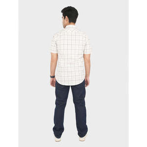 Camisa BAYOU para Hombre, 100% Algodón, Casual, a Cuadros, Corte Slim Fit, Tela Popelina Transpirable, Cuello Extendido, Talla XL - Product Image 3