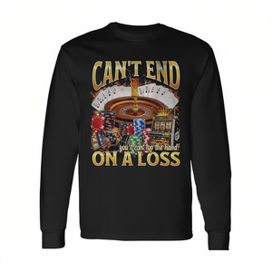 T-shirt à manches longues avec motif 'Can't End on a Loss' style bootleg sur le thème du jeu, et Polo promotionnel - Product Image 2