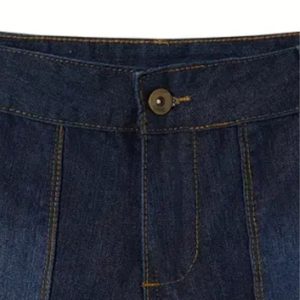 Custom New <b>High</b> Quality 100% Cotton Dark Blue Denim,<b>High</b>-<b>Waisted</b>, Elastic Casual Style, Straight style <b>Shorts</b> For Women's - Product Image 4