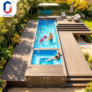 Durable UV Resistant Fiberglass Prefabricated Container <b>Pool</b> Outdoor Above Ground Combo For Landscape With Full <b>Pool</b> Equipment - Product Image 2
