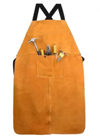 Tablier de soudage en cuir fendu de vache AB de haute qualité Équipement de sécurité à usage industriel brun doré