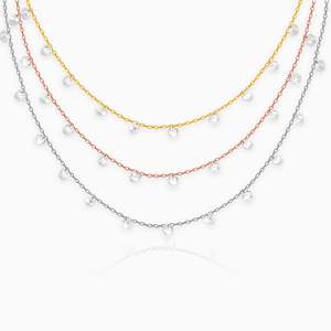 Collier triple couche multi-tones pour femmes élégantes recherchant un éclat raffiné - Product Image 2