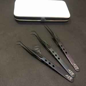 Black Plasma Japanese Stainless Steel Custom Logo Lash <b>Tweezers</b> Wholesale Price Sustainable Hand Tested Lash <b>Tweezers</b> - Product Image 4