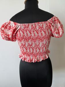 เสื้อวินเทจหลากสีสำหรับผู้หญิงปกสี่เหลี่ยมปักลายดอกไม้แขนปกติระบายอากาศได้เสื้อพิมพ์ลายดอกไม้หลากสี - Product Image 3