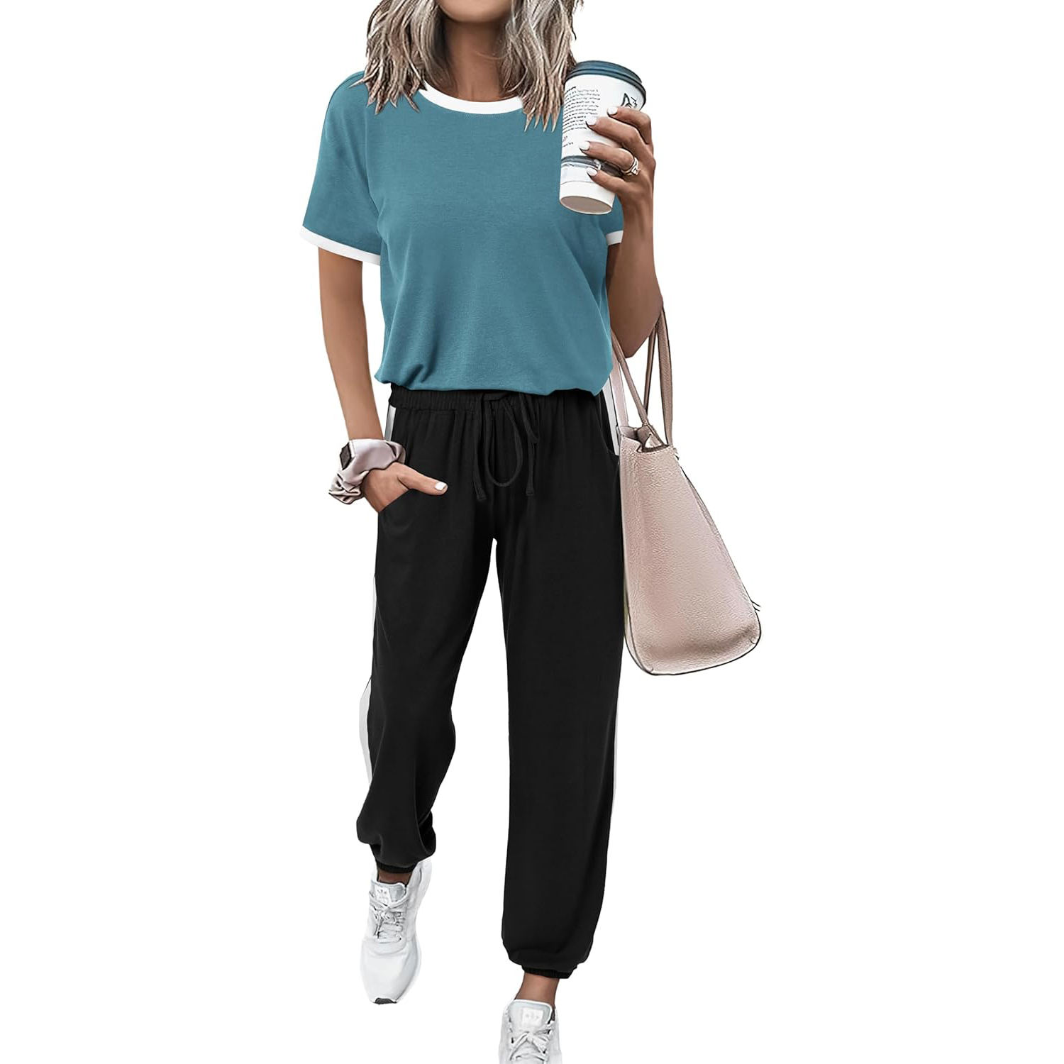 Grey Blue Black Womens Piece Outfits 2025 Summer Tracksuit