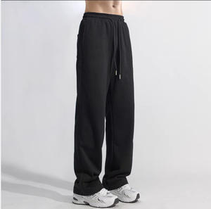 OEM logo personnalisé broderie imprimé design hommes été mince 2025 nouveau pantalon décontracté ample droit gris à jambes larges - Product Image 5