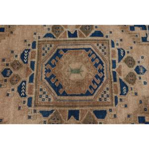 Alfombra Turca Vintage Grande de 5.1x10.1 pies, Alfombra de Lana con Borde Azul - Product Image 5