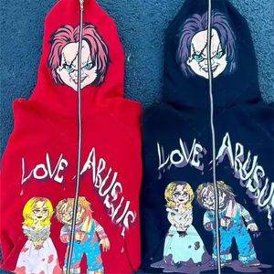 Sudadera con capucha polar con cremallera completa de gran tamaño para hombre Logotipo personalizado Gráfico Puff Impreso Algodón Invierno 3XL Patrón 3D Sudadera con capucha - Product Image 3