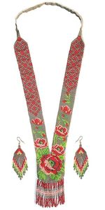 Collar de cuentas bordadas con tela de Base de algodón tejida a mano elegante collar de cuentas bordadas hechas a mano para ropa de boda - Product Image 3