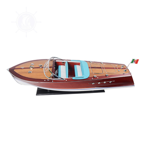 Modèle de bateau à moteur Riva Triton en bois peint de luxe fait à la main pour la décoration et l'exposition (91,4Lx27,9Lx25,4H cm) - Product Image 1