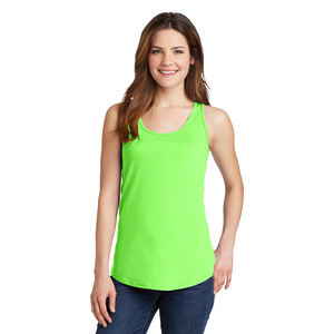 Racerback évacuation de l'humidité ourlet festonné femmes débardeurs sans manches t-shirt dames PosiCharge concurrent Racerback débardeurs coton - Product Image 4