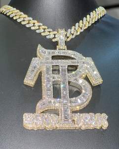 Chaîne en argent sterling S925 de haute qualité en or rose 18 carats avec pendentif personnalisé pendentifs et breloques Hip Hop pour femmes - Product Image 2