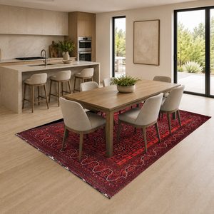 Tapis RUGS DEPOT LXDP-0686 en gros, rouge bordeaux, style bohème tribal, imprimé numériquement, lavable en machine, en chenille, antidérapant - Product Image 4