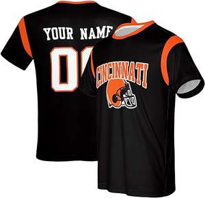 Camiseta de Fútbol Americano Sublimada Personalizada con Nombre y Número, Ropa Deportiva de Secado Rápido para Entrenamiento para Hombre - Product Image 4