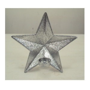 Decorative Silver Glitter Finished Metal <b>Star</b> Tea <b>Light</b> Candle Holder <b>Christmas</b> Ornaments For Home Decor - Product Image 3