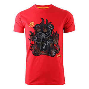 เสื้อยืดผู้ชายประดับเพชรเทียม ขายส่ง เสื้อยืดแขนสั้นคุณภาพสูง คอกลม สำหรับผู้ชาย ผลิตจากโรงงาน รับผลิตแบบ OEM - Product Image 4