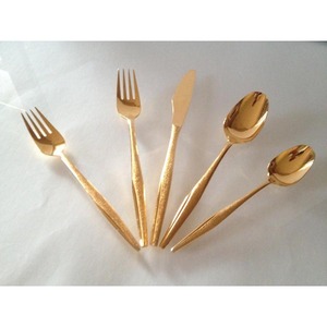 Best Quality Gold Shimmer Shiny Wedding Luxury <b>Cutlery</b> <b>Set</b> Stainless Steel <b>Reusable</b> Flatware for Banquets - Product Image 2