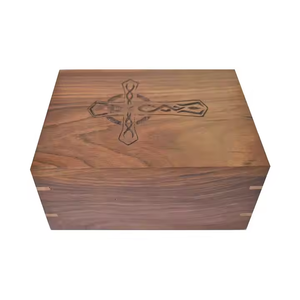 Urnas de madera para mascotas más valiosas Urna de cremación de madera de mosaico impresa a mano Urna de madera de acacia de calidad superior en precio asequible - Product Image 5