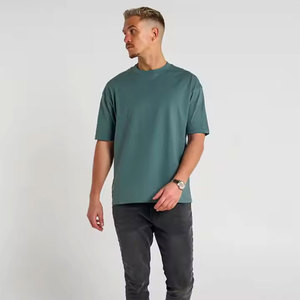 Venta al por mayor personalizado peso pesado 100% algodón Jersey camiseta para hombres de talla grande de manga corta Casual y ropa deportiva diseño transpirable - Product Image 4