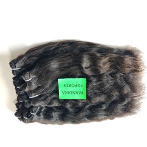 100% Cuticle Aligned Machine Double Weft Wavy Virgin Color <b>Black</b> Natural Bundles Temple Human Indian <b>Hair</b> <b>Extensions</b> - Product Image 1