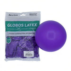 Globos de Látex Party Love de 25 cm, Color Morado R10, para Decoración - Product Image 2