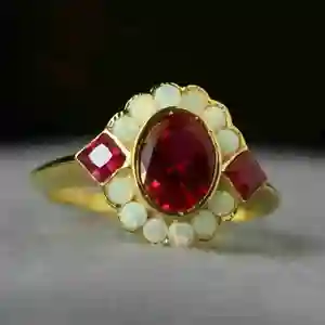 Yüksek kaliteli tasarımcı gümüş takı nişan yüzüğü 3 Ct Oval kesim Lab oluşturulan kırmızı Garnet