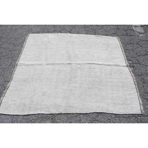 Alfombra Vintage, Alfombra Turca de 4.9x5.2 pies, Alfombra de Lana Blanca Abstracta - Product Image 3