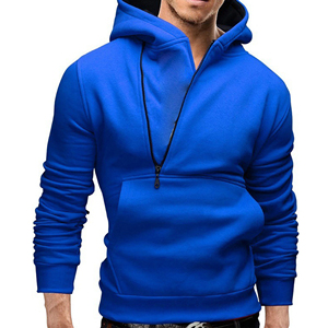 Sweat à capuche pour homme en coton/polyester avec logo personnalisé - Vêtements de sport d'hiver en tissu crocheté, coupe ample - Product Image 4