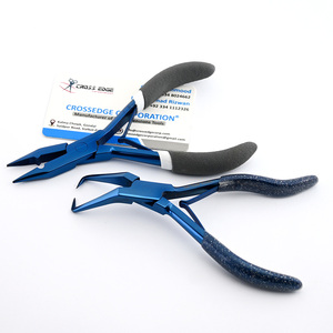 Outils d'extension de cheveux durables Pince à sertir et dissolvant pour microbilles Couleur bleue Poignée de rembourrage souple en acier inoxydable - Product Image 1
