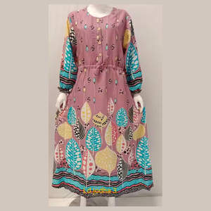 Camisón Informal Musulmán para Mujer con Cintura Elástica, Largo hasta la Rodilla, para Verano, por Chrysanta - Product Image 3