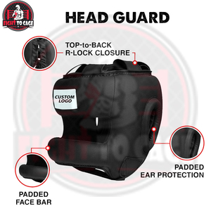 Protège-tête et protège-dents en cuir PU noir 2025 pour la boxe et le MMA – Protection confortable grande taille à prix compétitif - Product Image 3