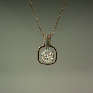 Premium 3.00ct laboratoire cultivé diamant moissanite poids léger pendentif or rose or argent rond igi sgl gros oem odm - Product Image 2