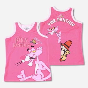 Camiseta de Baloncesto Personalizada Sublimada, Transpirable, de Secado Rápido, Antibacteriana, Sin Mangas, Unisex, 100% Poliéster, Rosa, 3D - Product Image 6