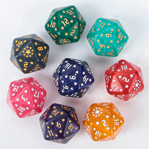 En stock jeu de dés polyédriques à motif d'étoiles en acrylique de 16mm pour donjons et dragons jeux de société RPG vente en gros jeu de dés en plastique DND - Product Image 3