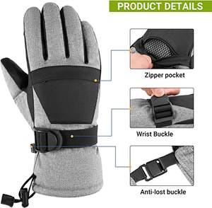 Nouveau design de gants de ski durables en cuir PU et coton imperméables et coupe-vent pour le snowboard pour les sports extrêmes - Product Image 3