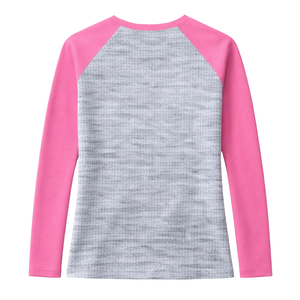 Camiseta de Manga Corta Raglán Heather Grey Soror, Camiseta Rosa y Verde para Mujeres de Hermandad Griega, Estilo Universitario, Veraniego, con Diamantes - Product Image 4