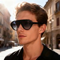 Lunettes de soleil vintage surdimensionnées en acétate pour homme, lunettes de soleil rétro de luxe pour femme, verres dégradés personnalisés, protection anti-UV